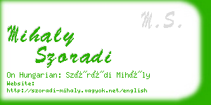 mihaly szoradi business card